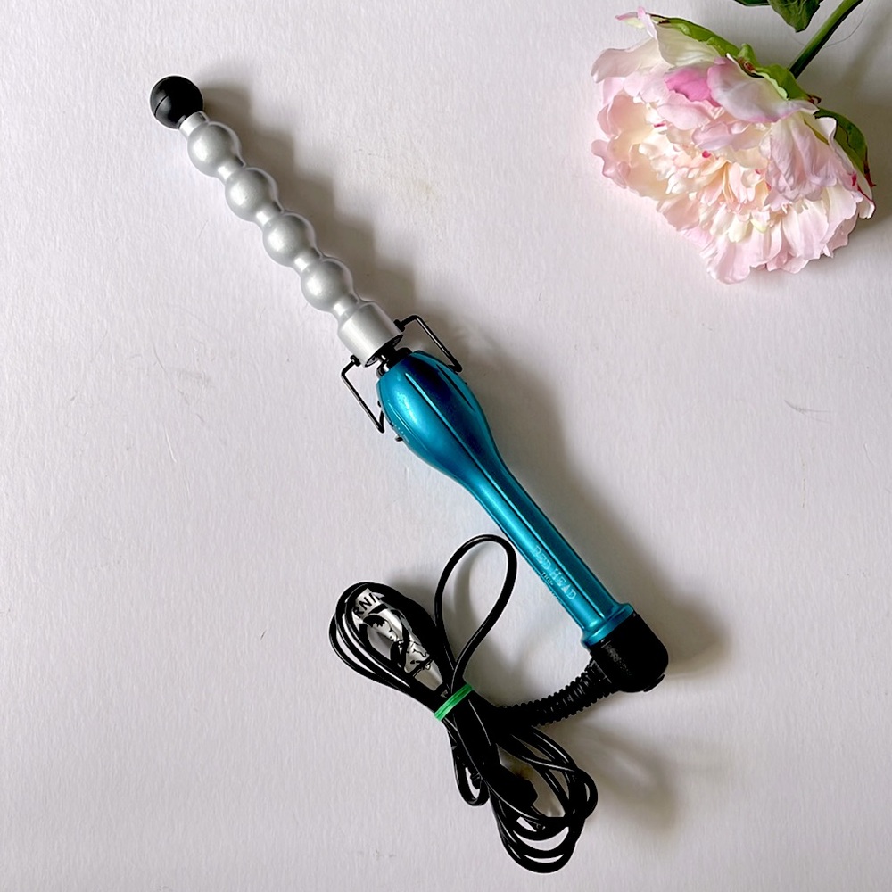 Bed Head Rock N’ Roller Clamp-Free Bubble Teal Curling Wand 1” / 0.75”